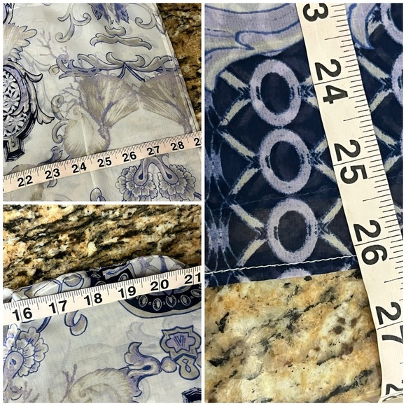 Chicos Sheer Floral Poncho Beach Boho Peasent Hippie Fairy S/M Boxy Lagenlook - Picture 5 of 7